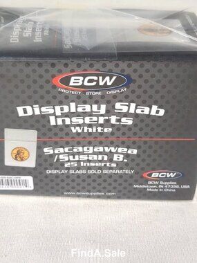 BCW Display Slab Inserts, White, Sacagawea/Susan B. 25-Pack